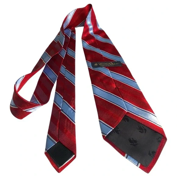 Brooks Brothers Red and Blue Striped Men's Tie - Picture 2 of 3